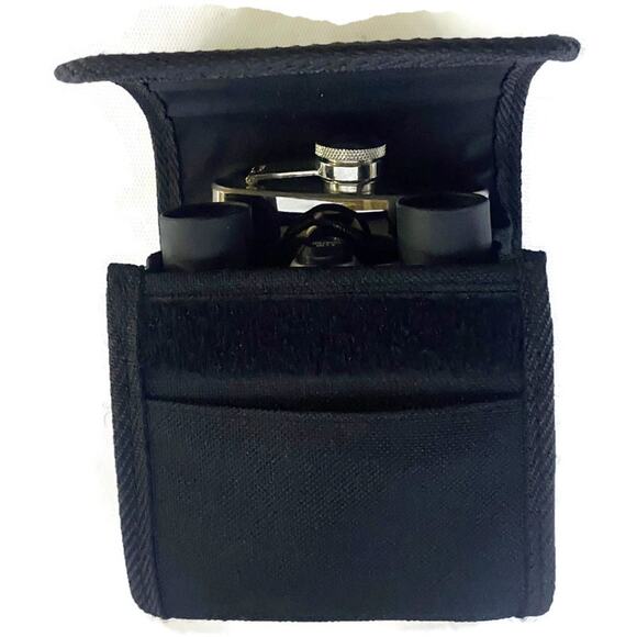 Stadium Pack Stainless Steel Flask & Binoculars With Canvas Carrying Case - Picture 8 of 11